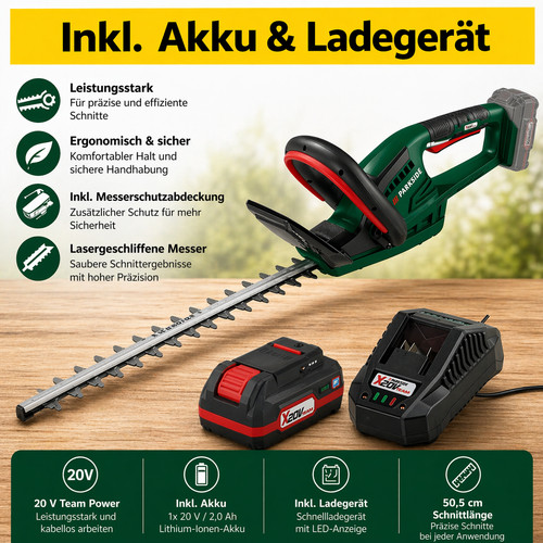 Parkside 20v akku heckenschere - 20v,